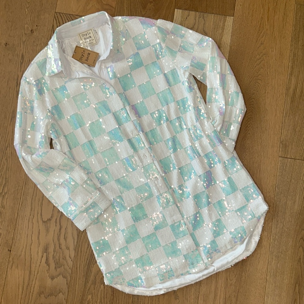 Style Rack Sequin Shirt Dress